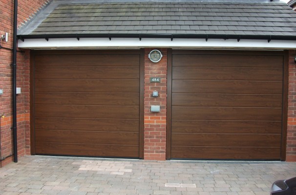 Dark Oak Decograin Insulated Sectional Garage Doors