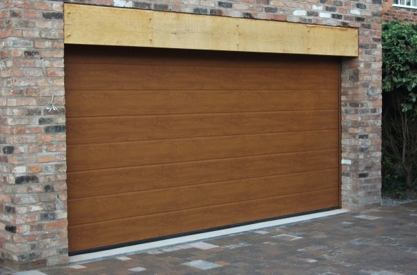 Golden Oak Decograin Insulated Sectional Garage Door